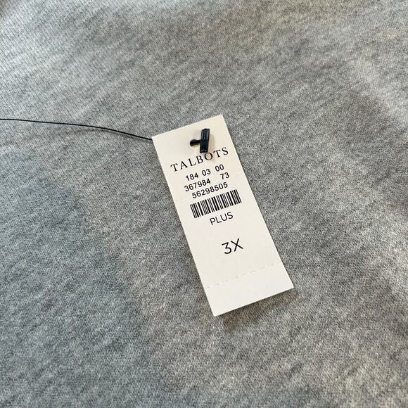 NWT Talbots Plus 3X Gray Turtleneck Sweater Button Cuff Long Sleeve Soft Stretch - Picture 7 of 8